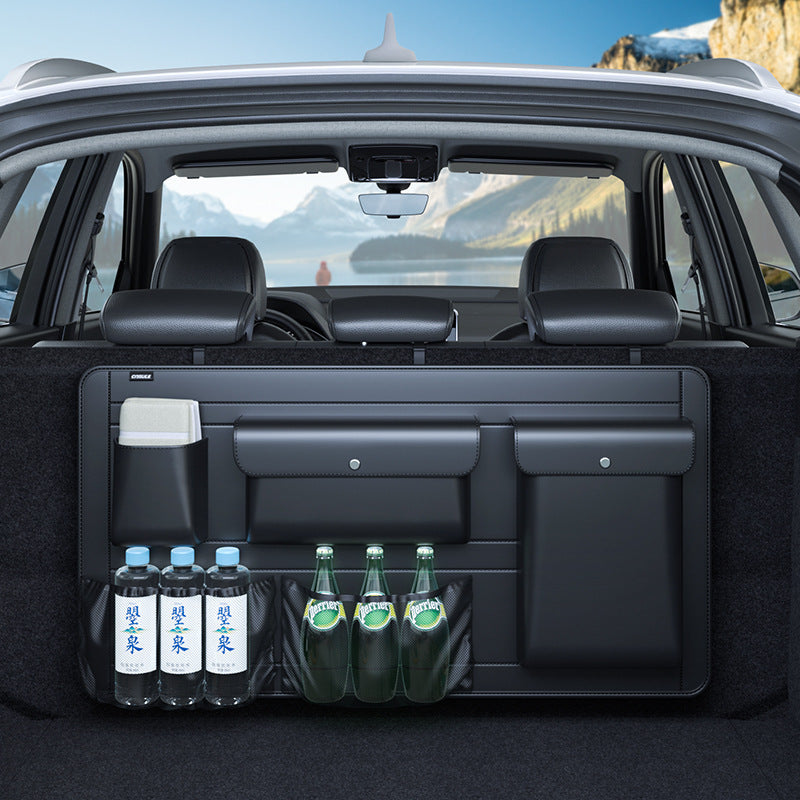 Luxury Car Trunk Storage Bag – Foldable Leather Organizer