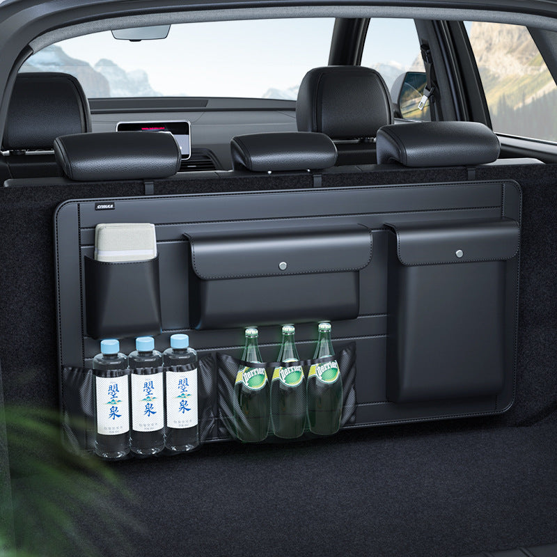 Luxury Car Trunk Storage Bag – Foldable Leather Organizer