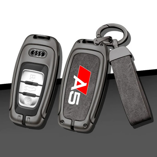 Audi Key Case Cover  – Zinc Alloy & Leather