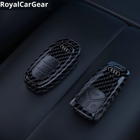 Audi Car Key Cover – Stylish Carbon Fiber Design